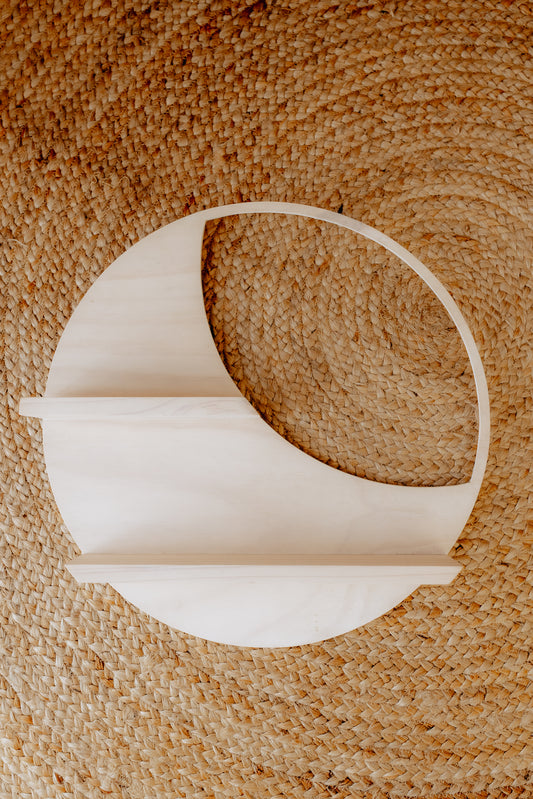 Crescent Moon Cutout Wooden Shelf - Ex Shop Display