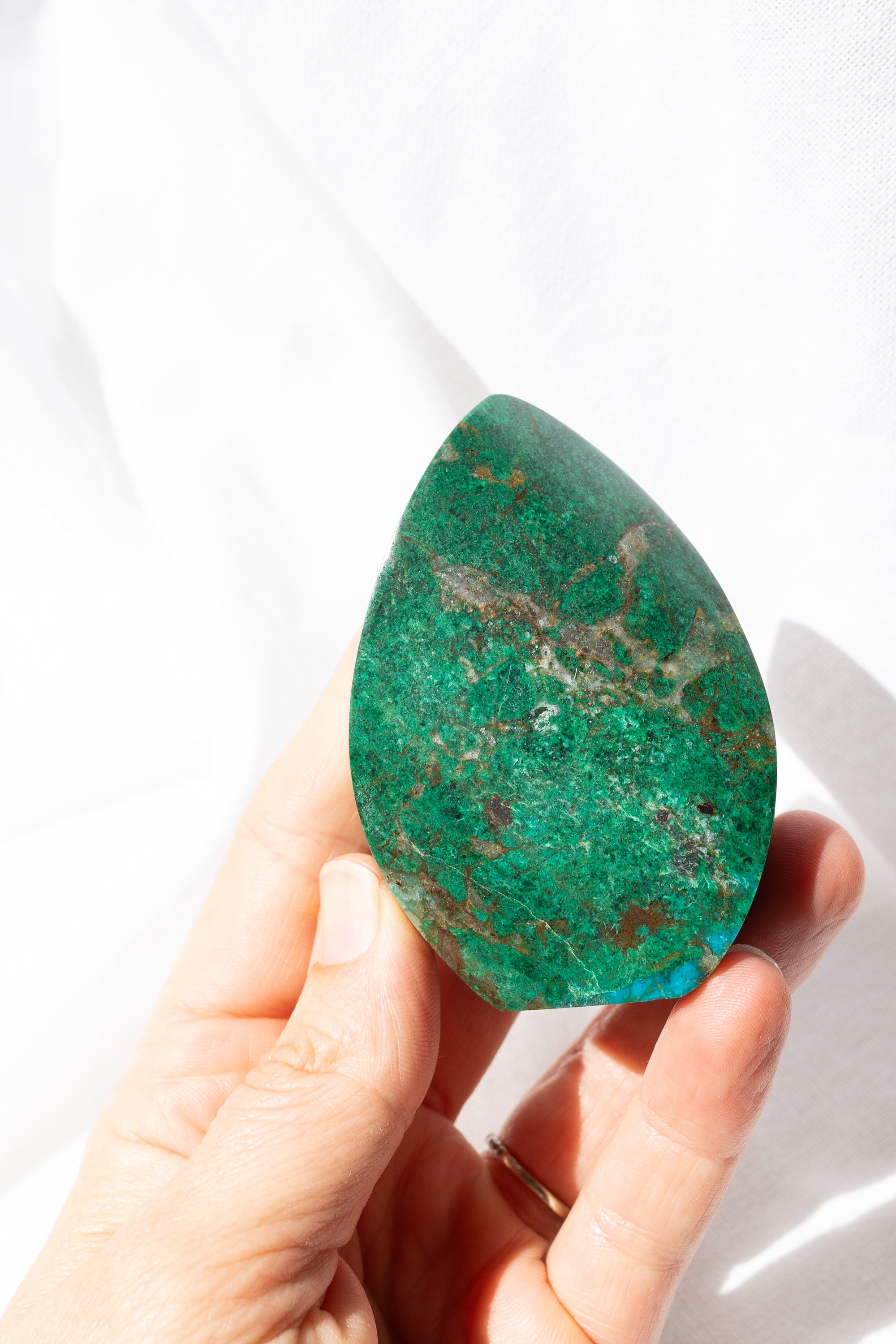 Chrysocolla Crystal Flame Carving #6 | Communication • Goddess Energy • Emotional Healing
