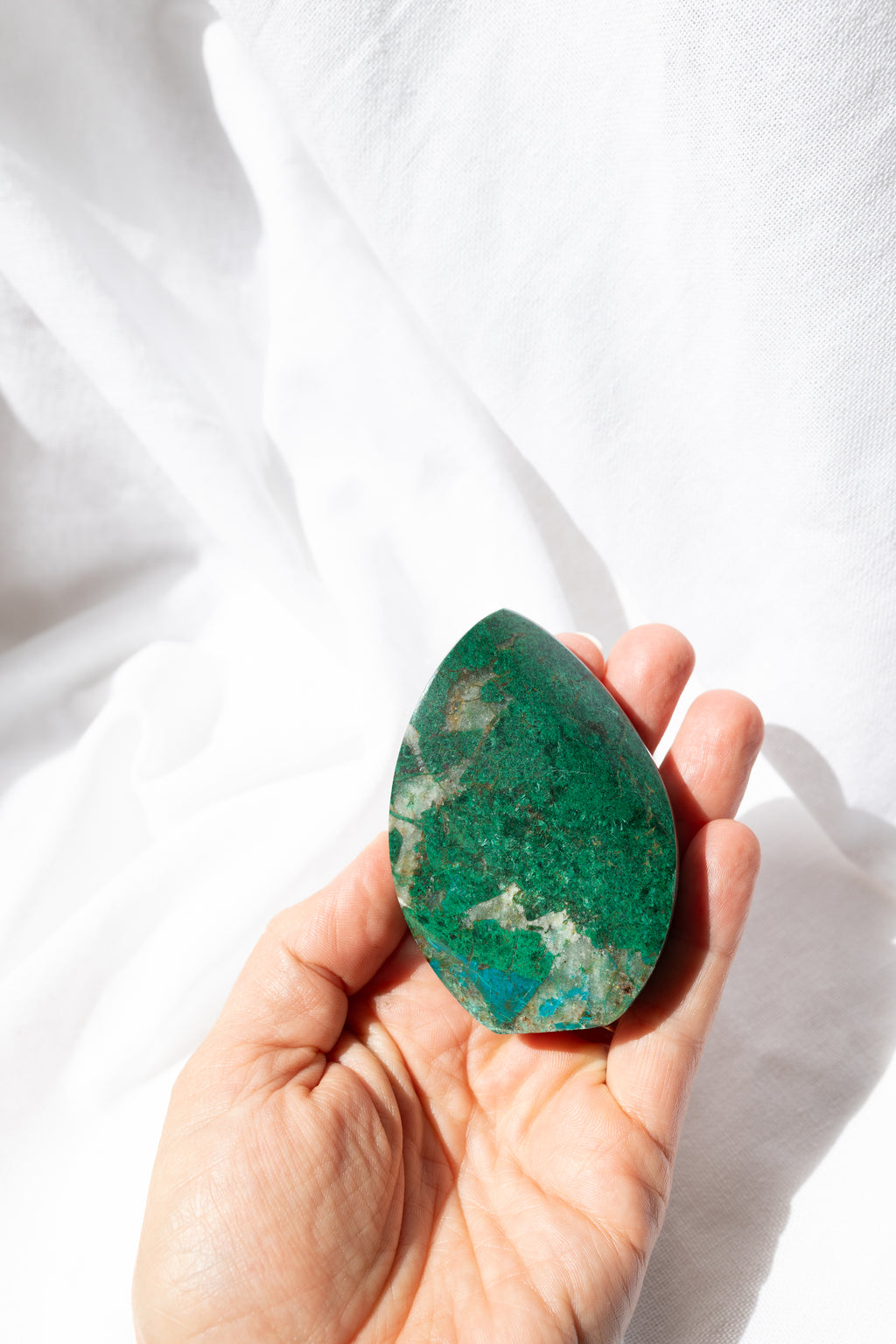 Chrysocolla Crystal Flame Carving #6 | Communication • Goddess Energy • Emotional Healing