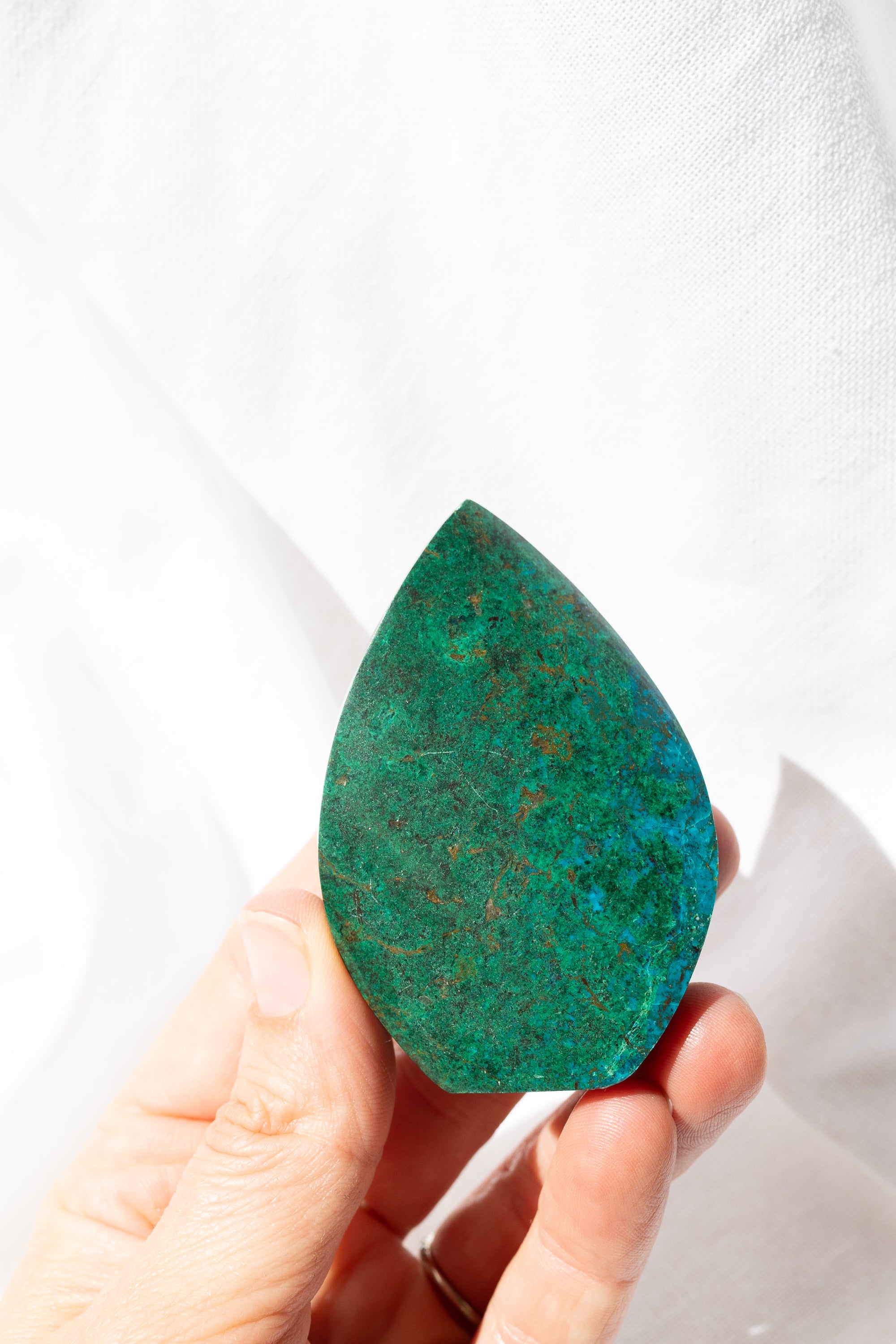 Chrysocolla Crystal Flame Carving #9 | Communication • Goddess Energy • Emotional Healing