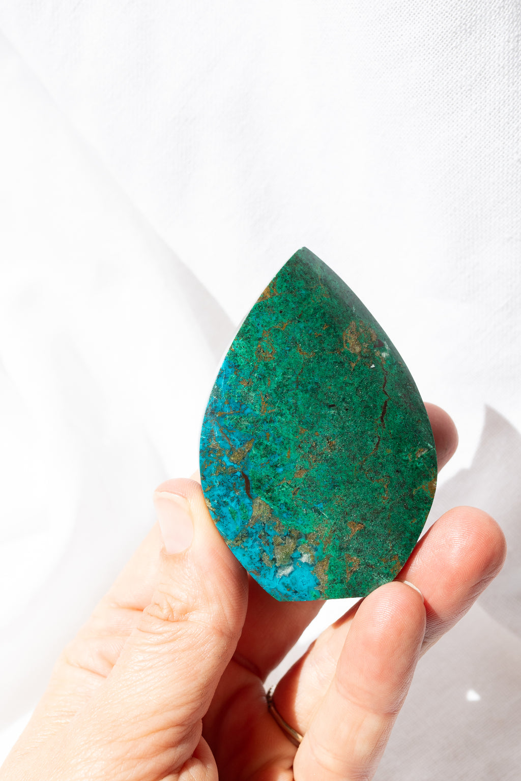 Chrysocolla Crystal Flame Carving #9 | Communication • Goddess Energy • Emotional Healing