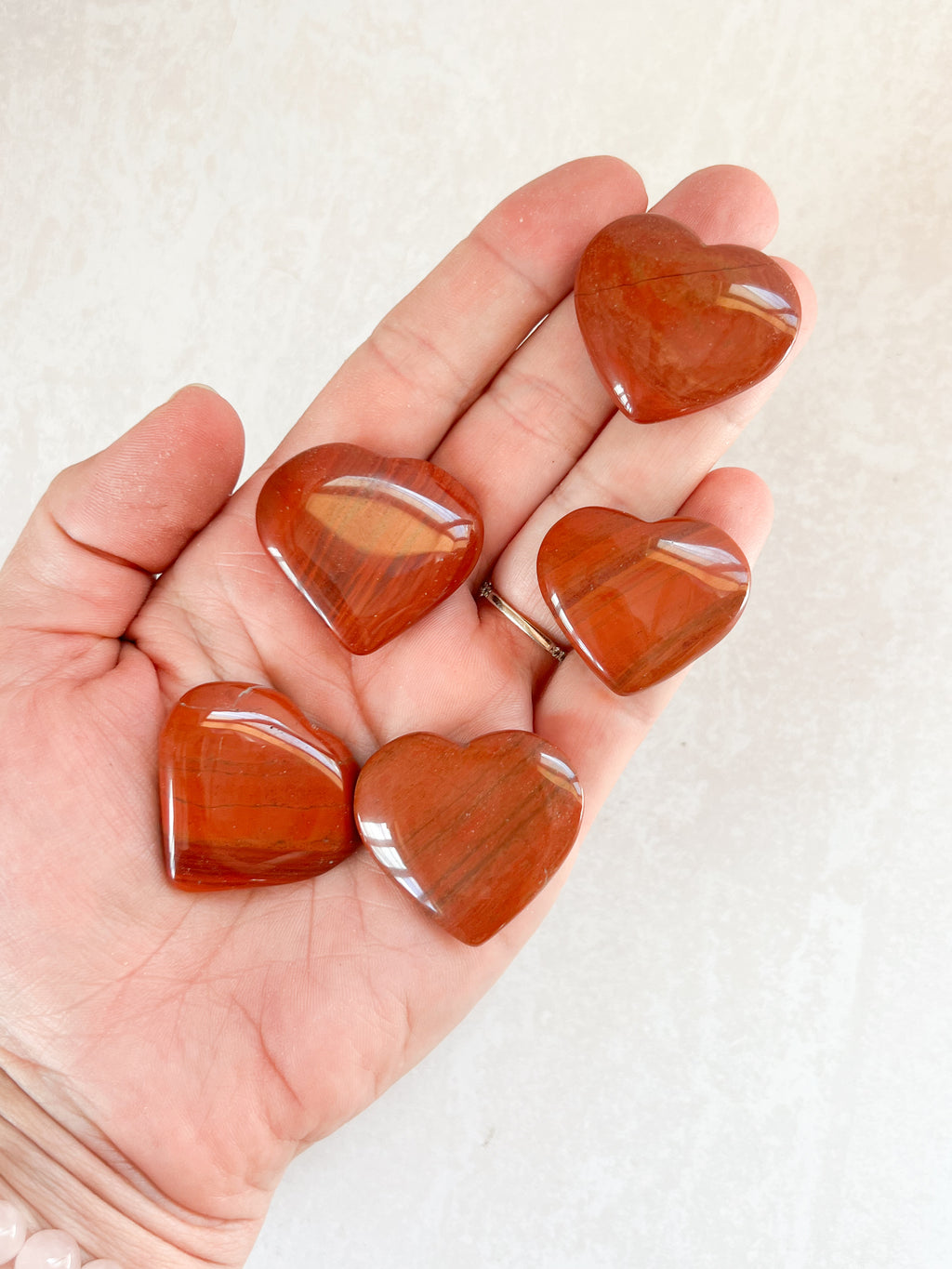 Red Jasper Mini Heart Carving | The Stone of Strength & Stability