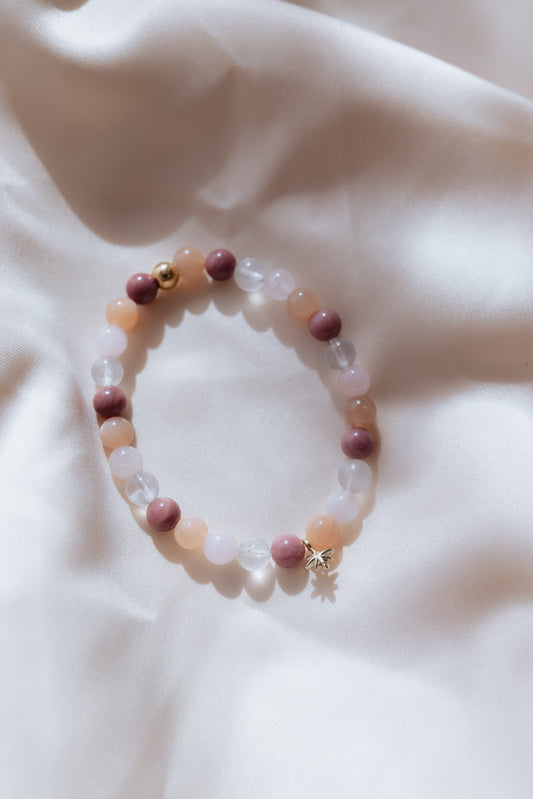 The Motherhood Bracelet | Crystal Bracelet with Rose Quartz, Moonstone & Rhodonite