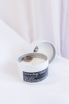 Grounding Vibes Crystal Candle - Honey & Wildflowers Scented Coco-Soy Candle with Smoky Quartz Crystal