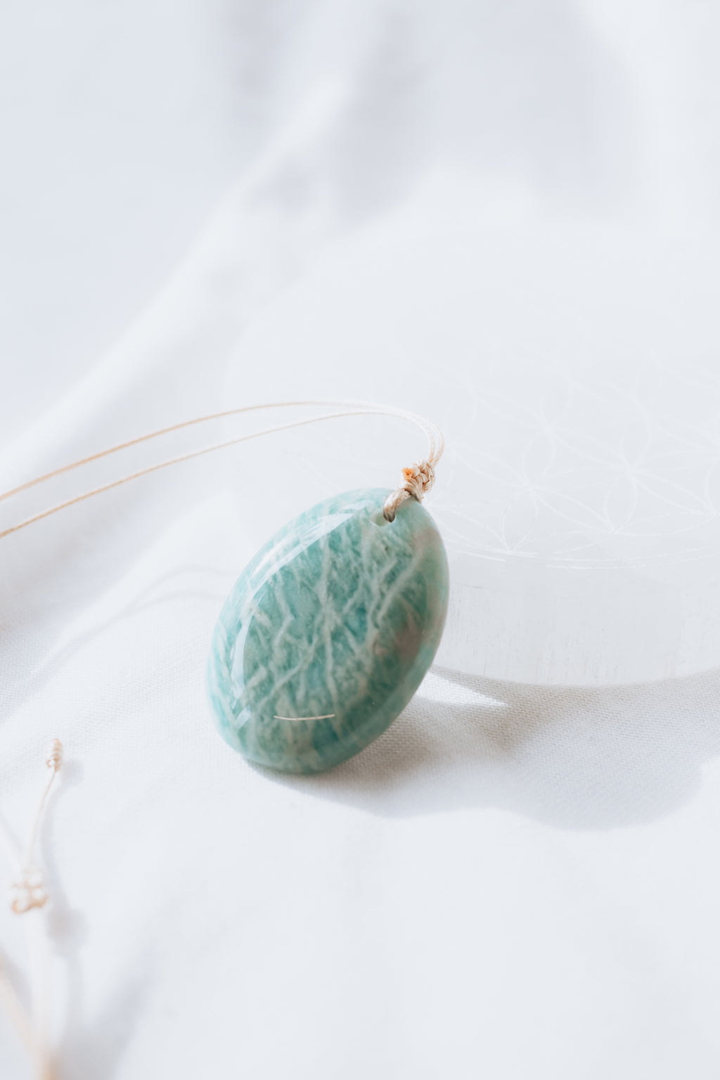 Amazonite Crystal Pendant on adjustable cord | Truth • Harmony • Communication
