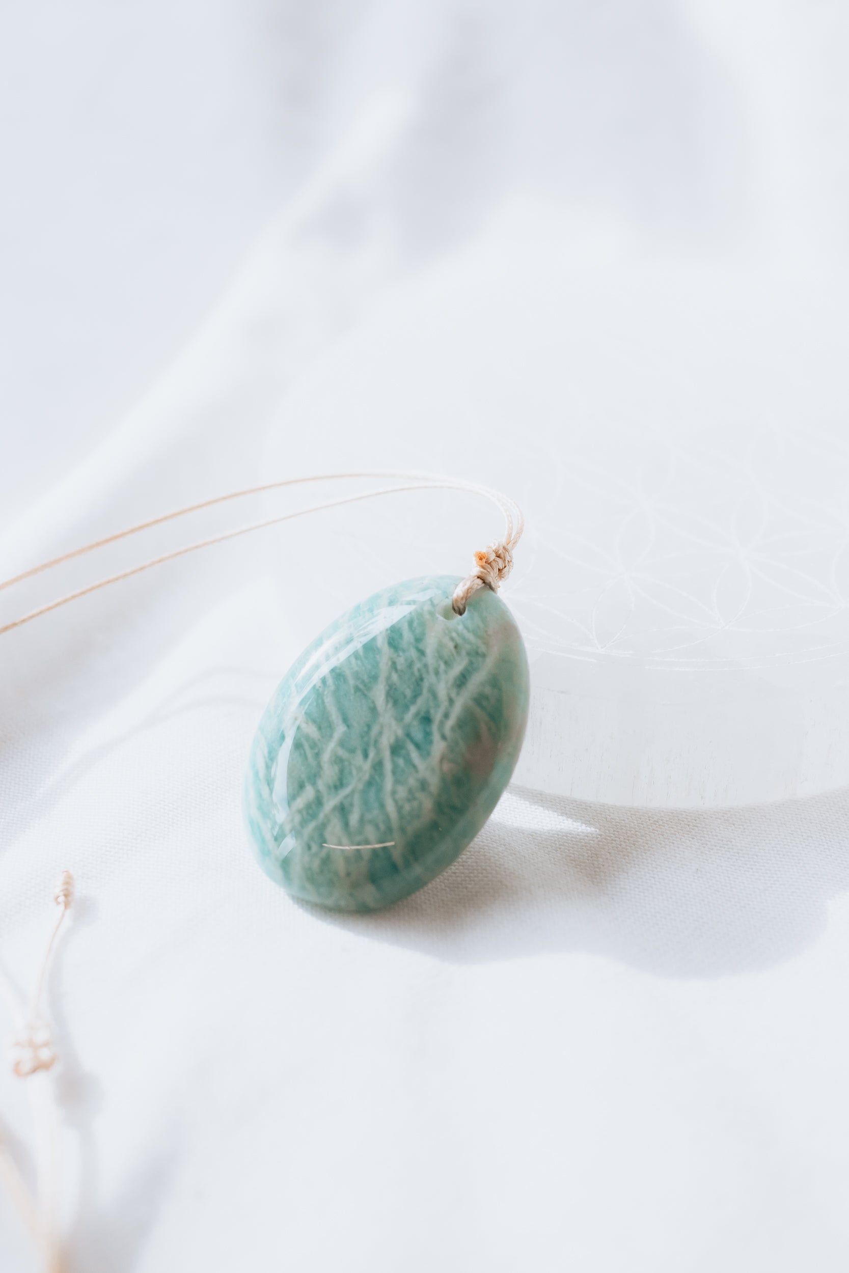 Amazonite Crystal Pendant on adjustable cord | Truth • Harmony • Communication