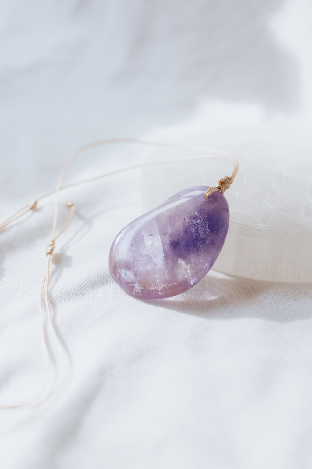 Amethyst Crystal Pendant on Adjustable Cord | Intuition • Peace • Spirituality