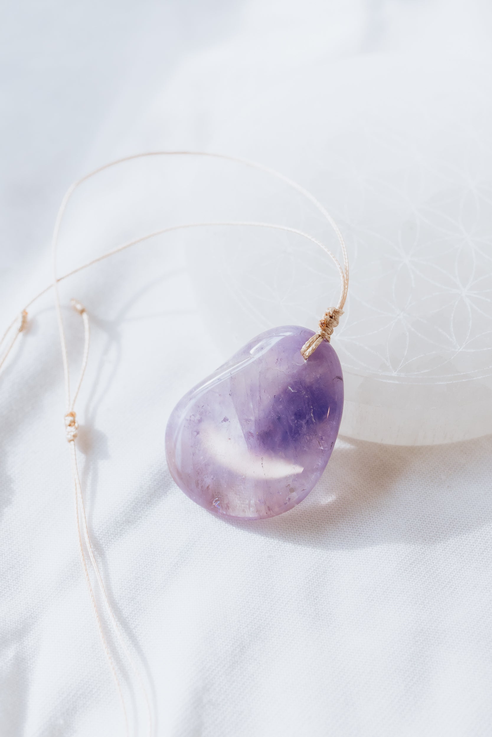 Amethyst Crystal Pendant on Adjustable Cord | Intuition • Peace • Spirituality