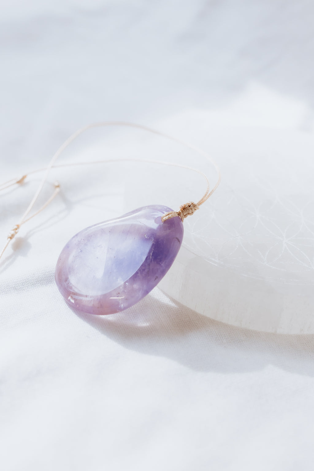 Amethyst Crystal Pendant on Adjustable Cord | Intuition • Peace • Spirituality