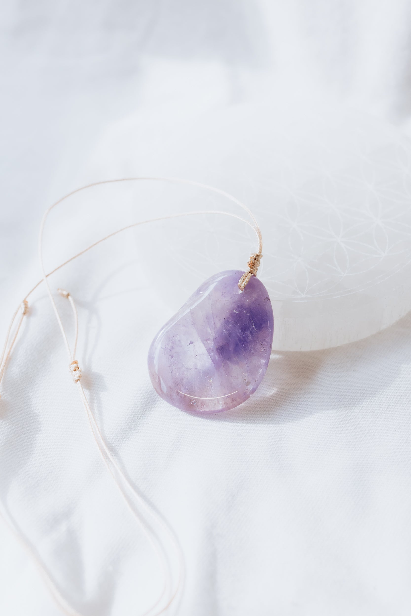 Amethyst Crystal Pendant on Adjustable Cord | Intuition • Peace • Spirituality