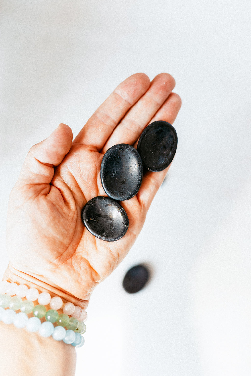 Black Tourmaline Crystal Worry Stone | The Stone of Protection & Energetic Stability