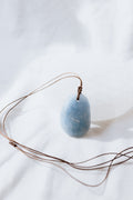 Blue Calcite Crystal Pendant with Adjustable Cord | Calm • Healing • Expression