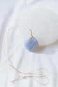 Blue Lace Crystal Pendant on adjustable cord | Peace • Communication • Harmony