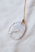 Crackle Quartz Crystal Pendant with adjustable cord |Transformation • Amplification • Resilience