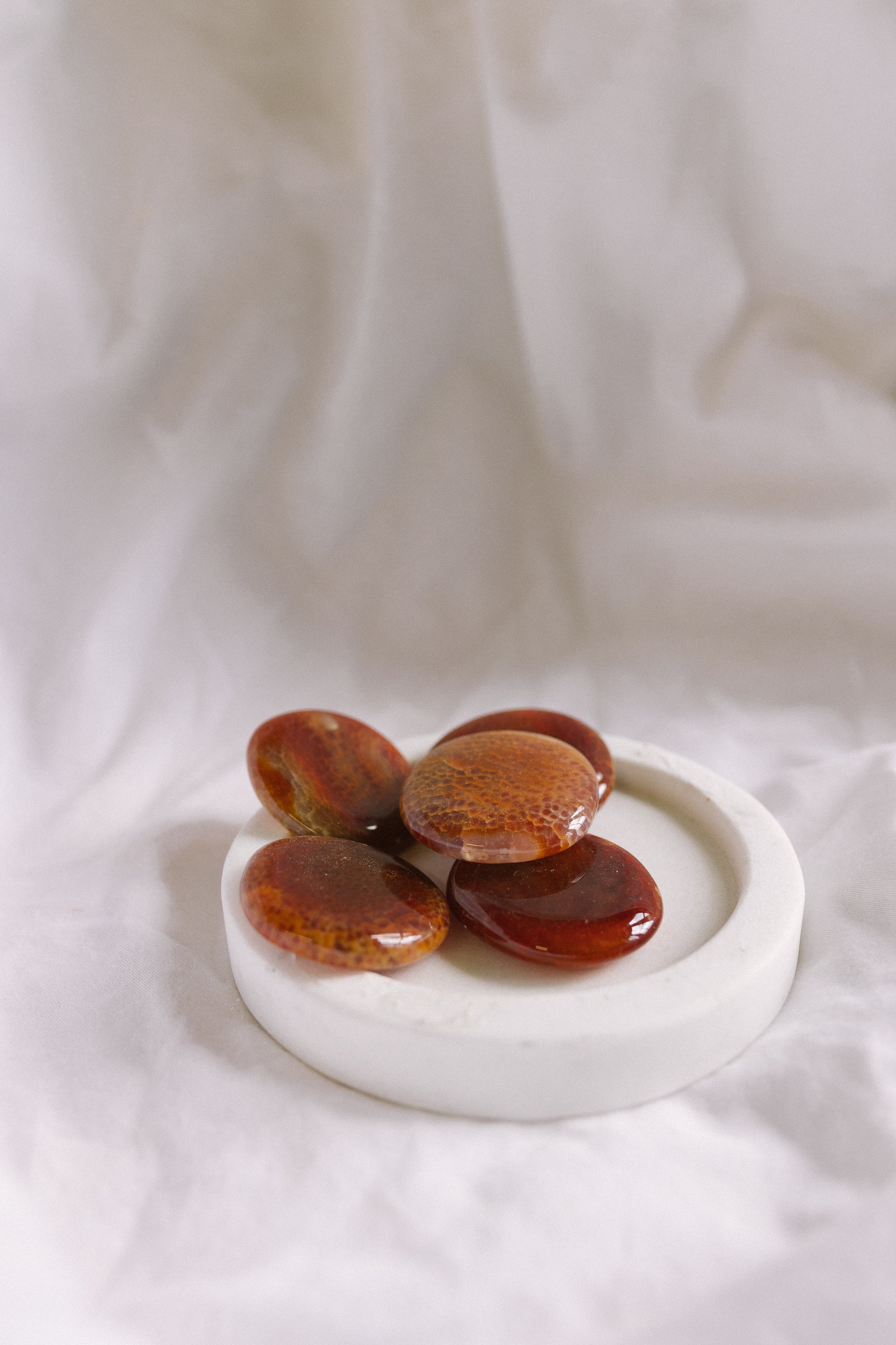 Fire Crackle Agate Crystal Flat Palm Stone | Passion • Protection • Transformation