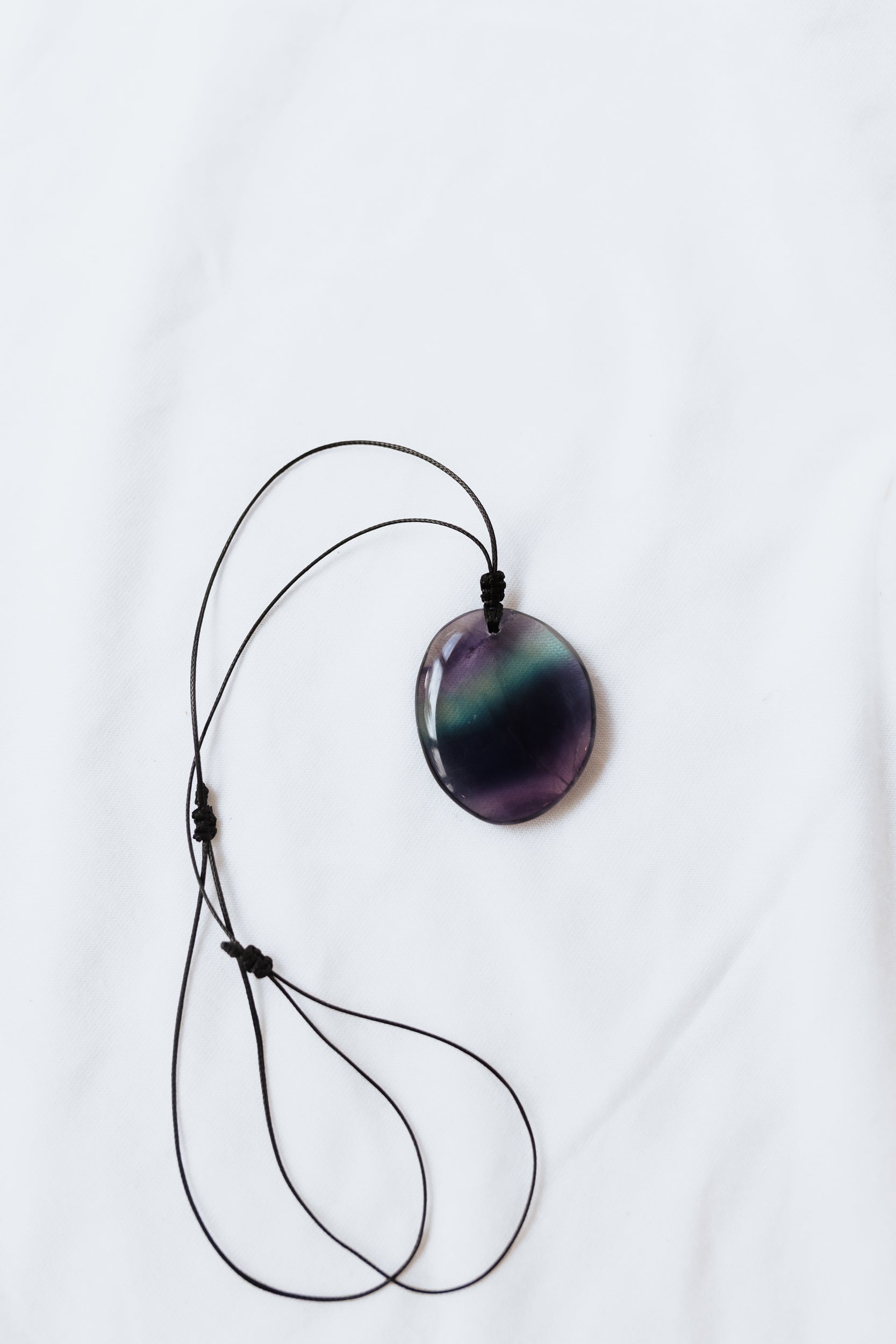 Rainbow Fluorite Crystal Pendant with adjustable cord | Clarity • Focus • Alignment