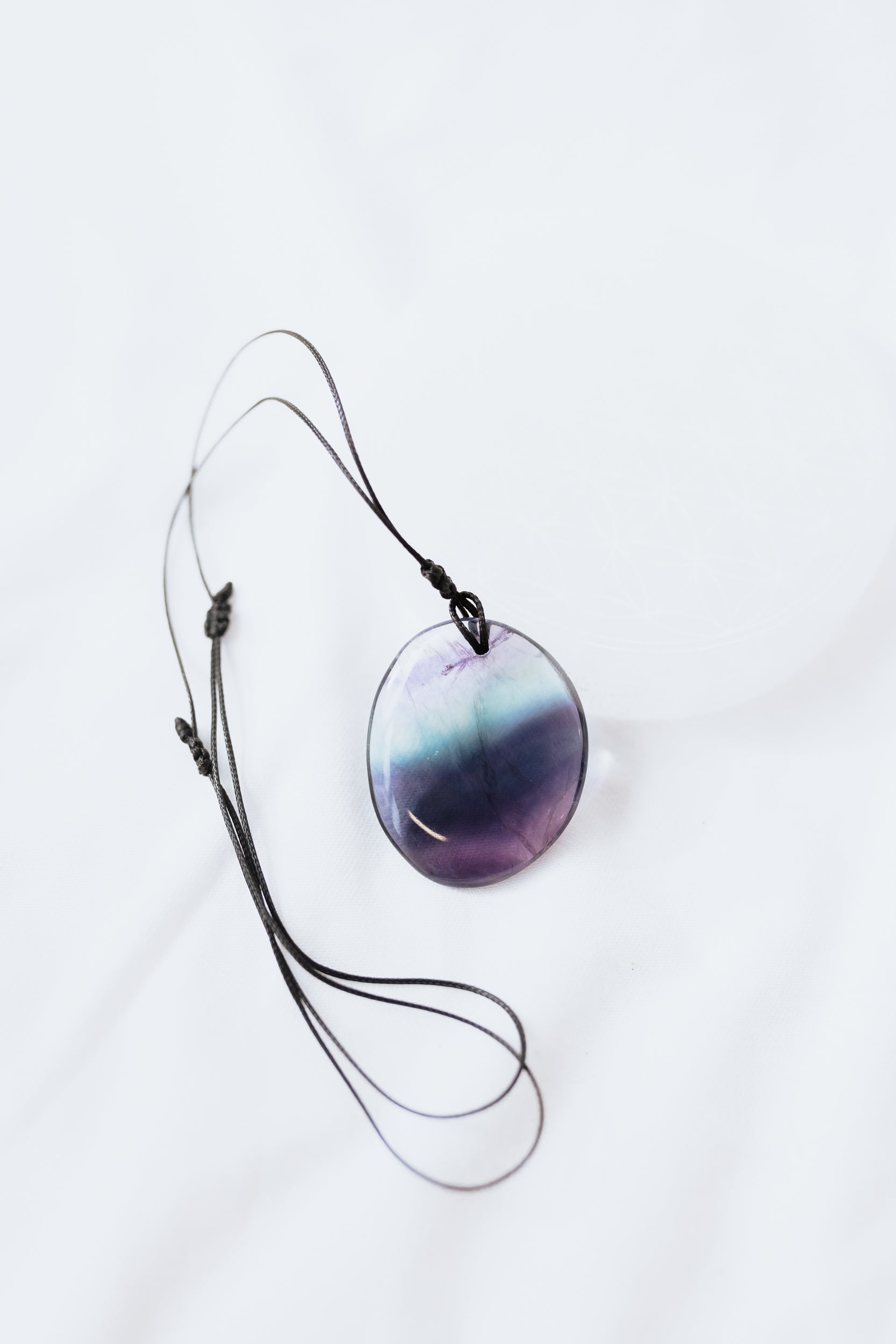Rainbow Fluorite Crystal Pendant with adjustable cord | Clarity • Focus • Alignment