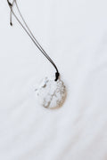 Howlite crystal pendant with adjustable cord | Calm • Patience • Awareness
