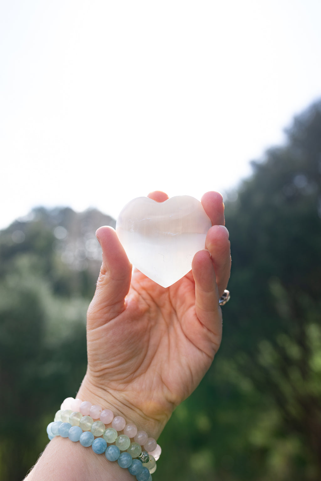 Selenite Crystal Heart | Clarity · Cleansing · Light