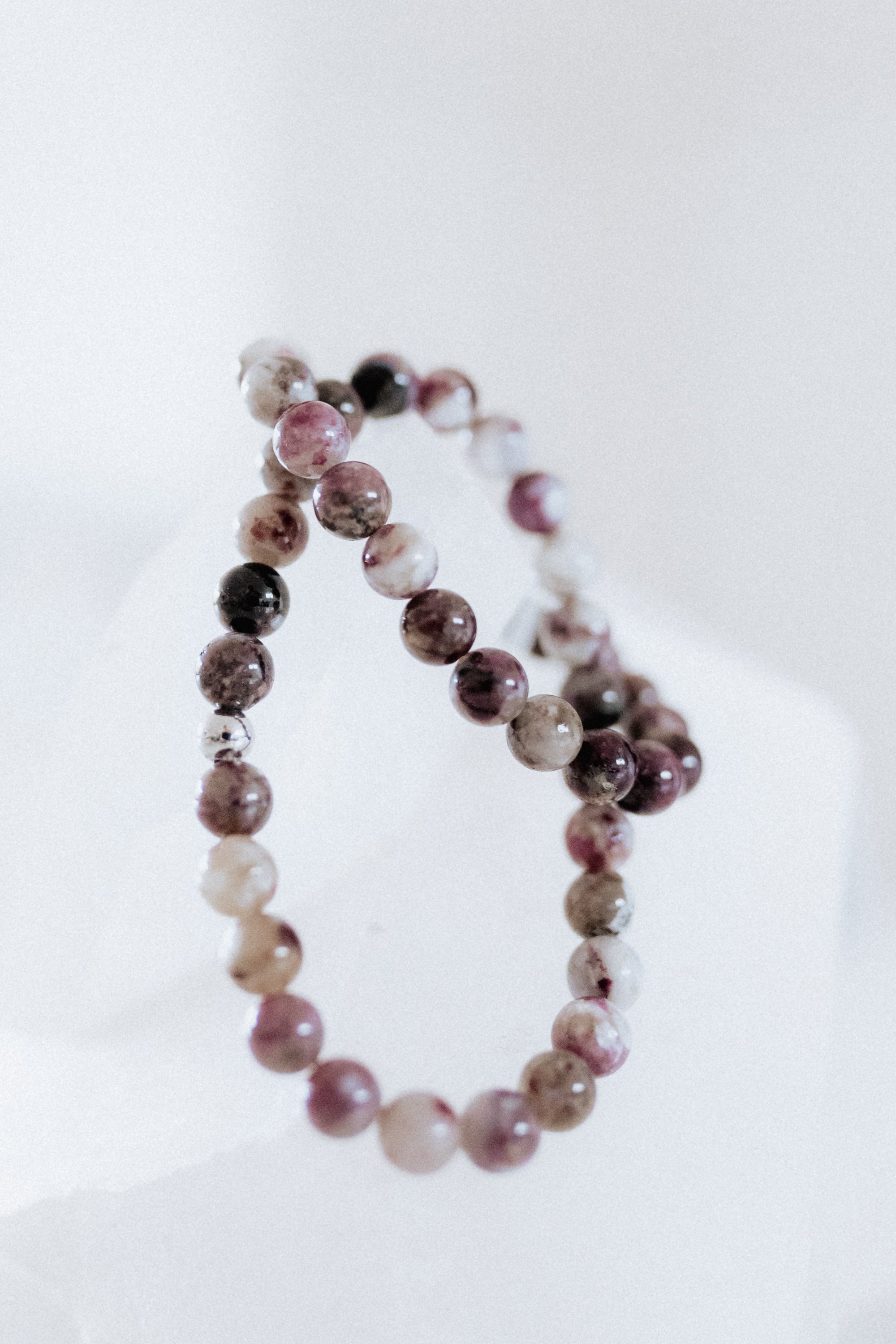 Pink Tourmaline in Quartz Crystal Bracelet | Heart Healing • Emotional Safety • Gentle Strength