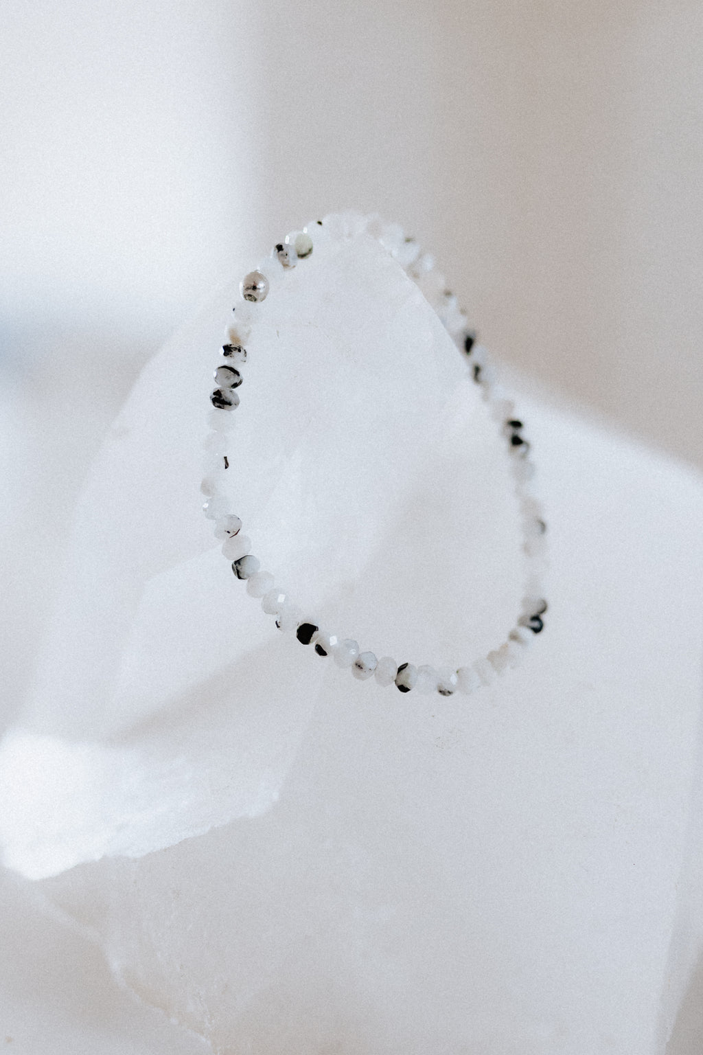 Rainbow Moonstone 4mm Faceted Crystal Bracelet | Intuition • Divine Feminine • Inner Clarity