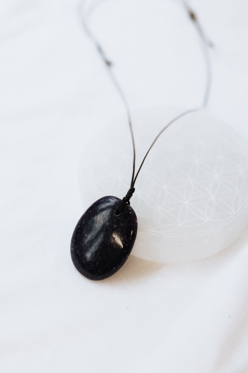 Lepidolite Crystal Pendant with adjustable cord #A | Calm • Balance • Transition