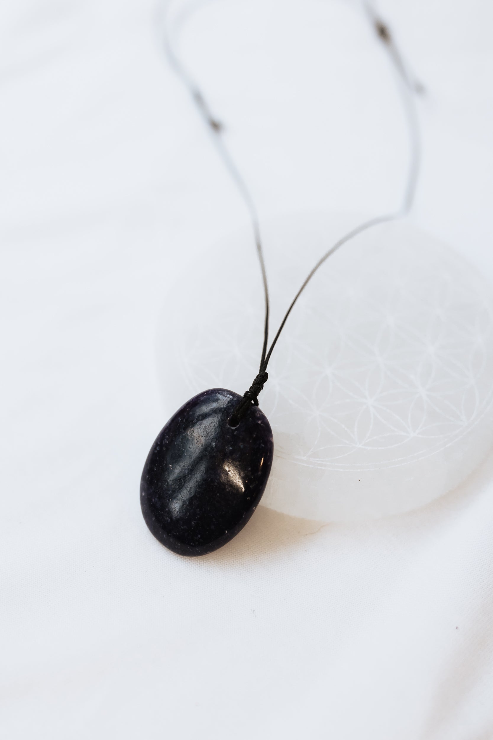 Lepidolite Crystal Pendant with adjustable cord #A | Calm • Balance • Transition