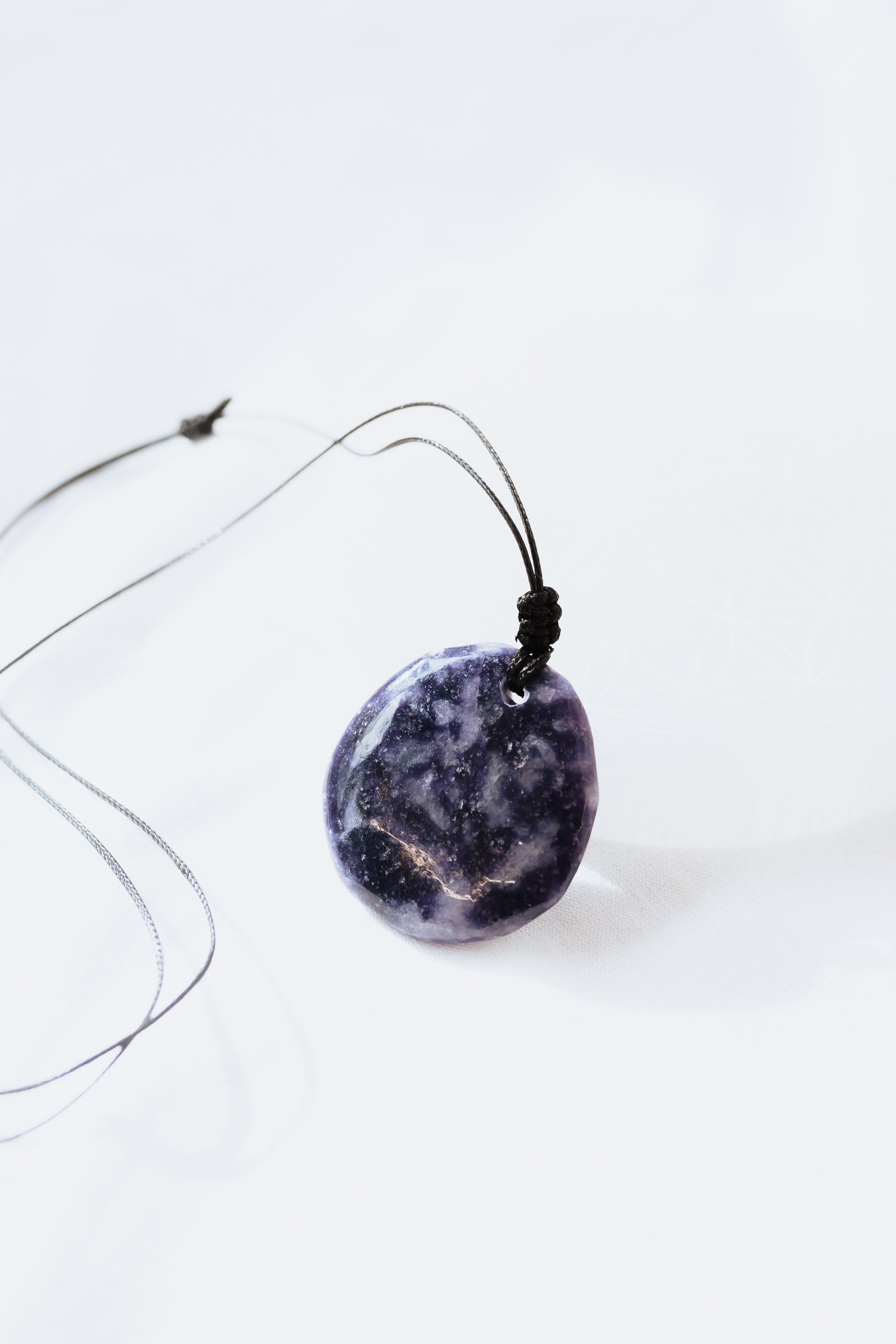 Lepidolite Crystal Pendant with adjustable cord #B | Calm • Balance • Transition