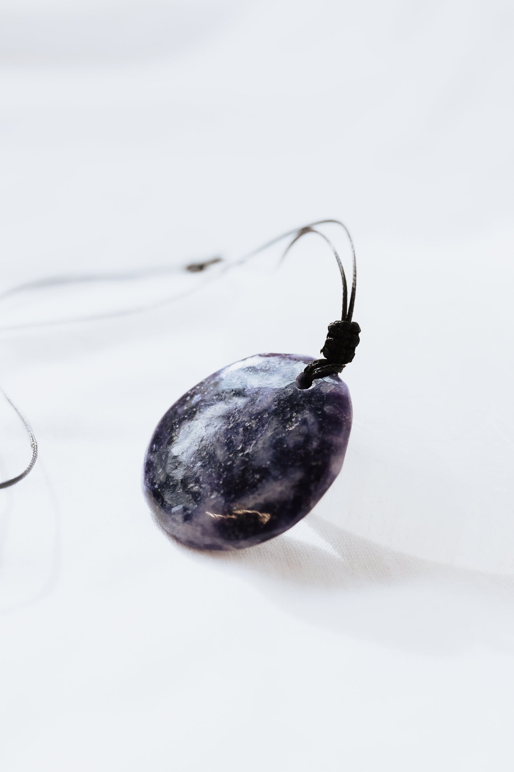 Lepidolite Crystal Pendant with adjustable cord #B | Calm • Balance • Transition