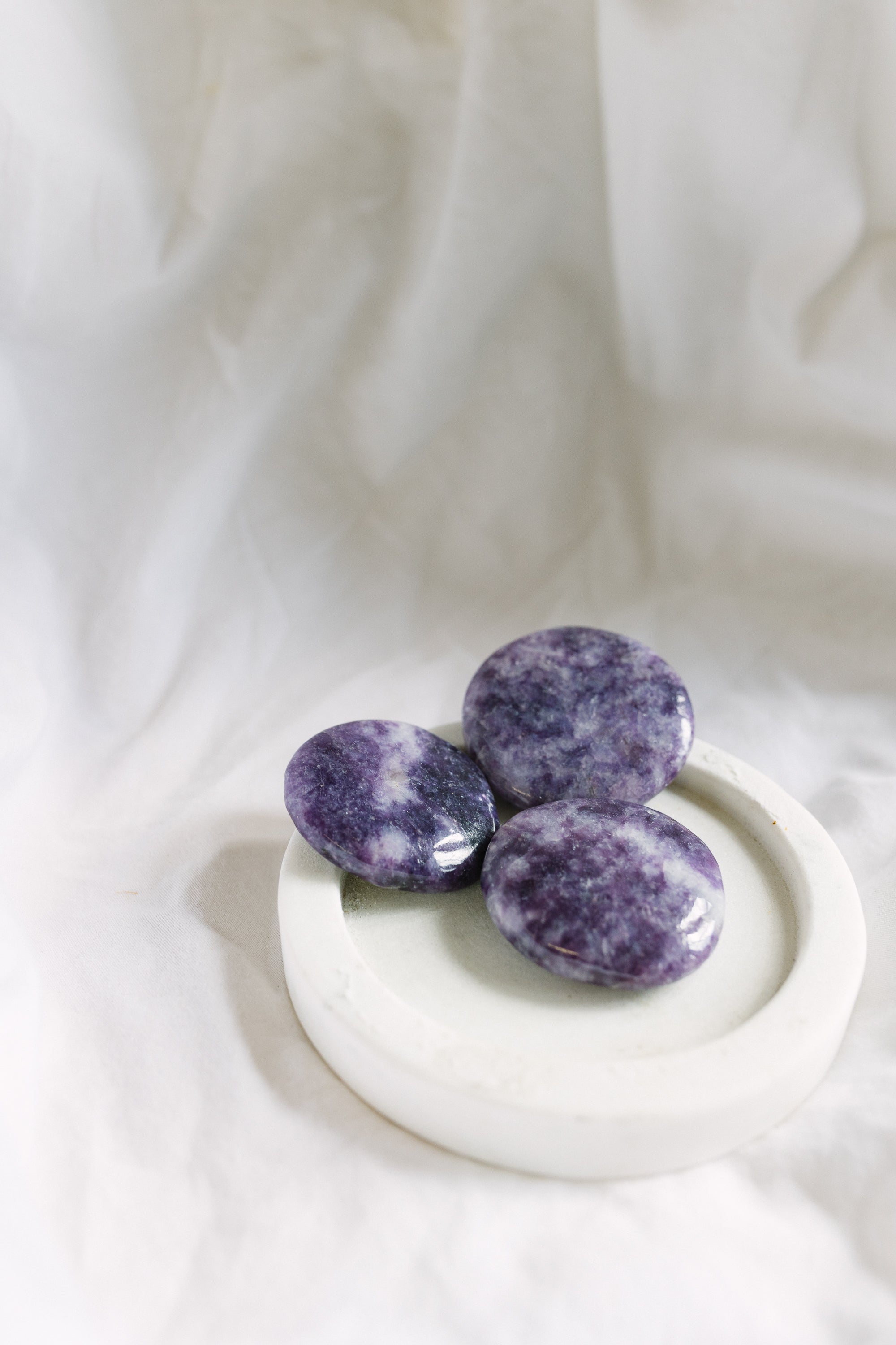 Lepidolite Crystal Flat Palm Stone | Peace • Balance • Emotional Healing