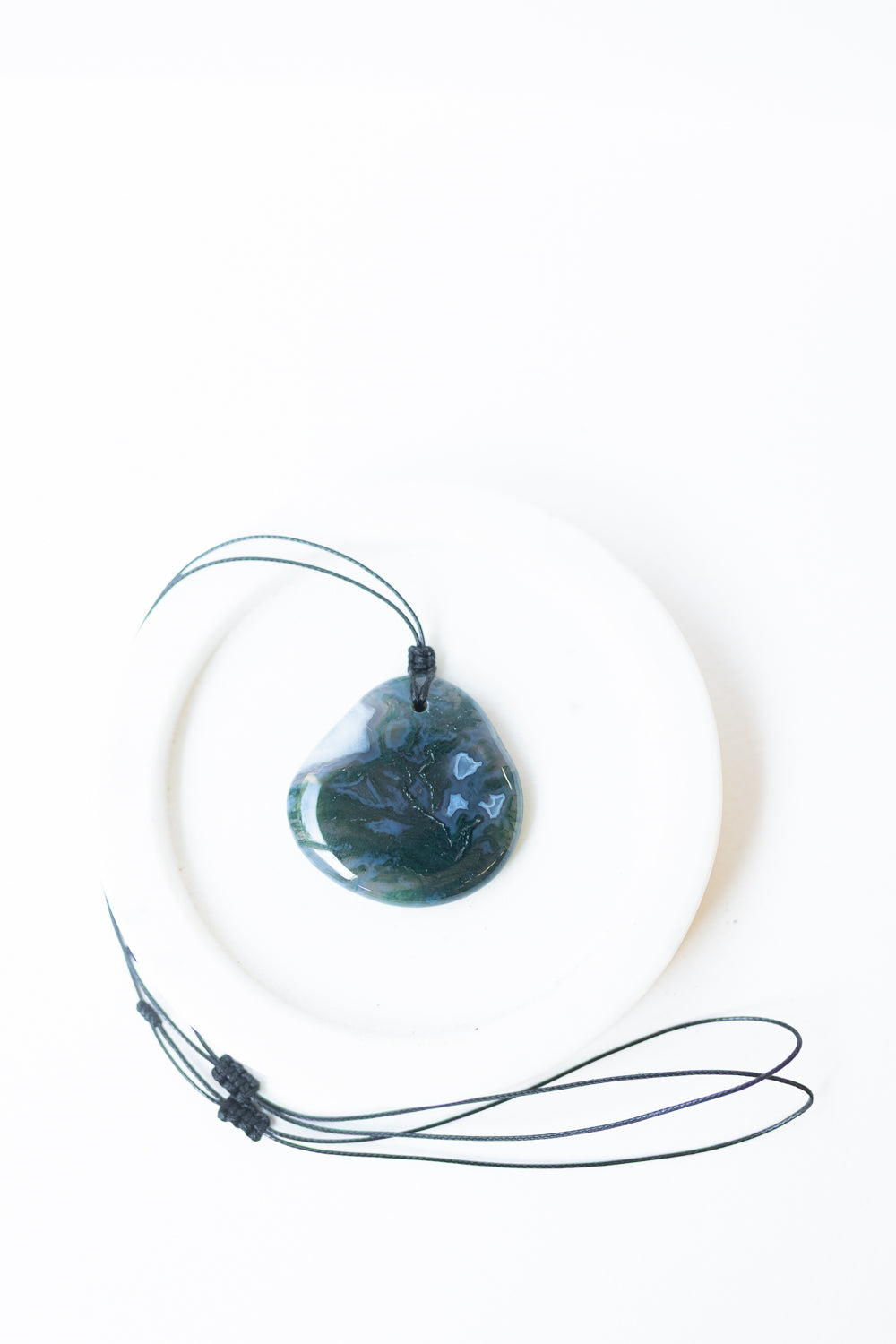 Moss Agate Crystal Pendant #2 |  Growth • Abundance • Connection
