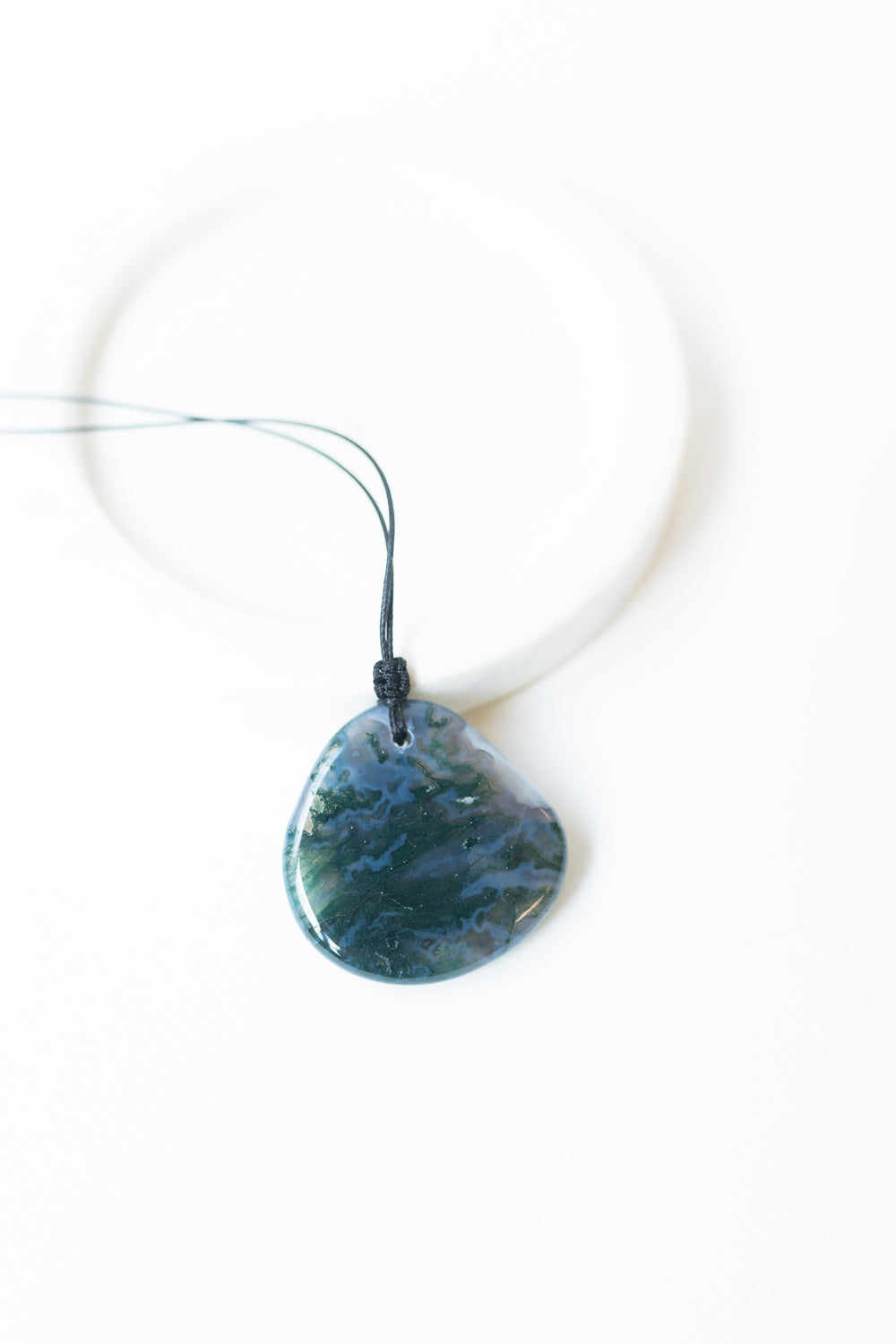 Moss Agate Crystal Pendant #2 |  Growth • Abundance • Connection