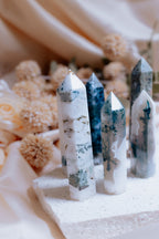 Moss Agate Crystal Point | The Crystal for Emotional Harmony & New Beginnings