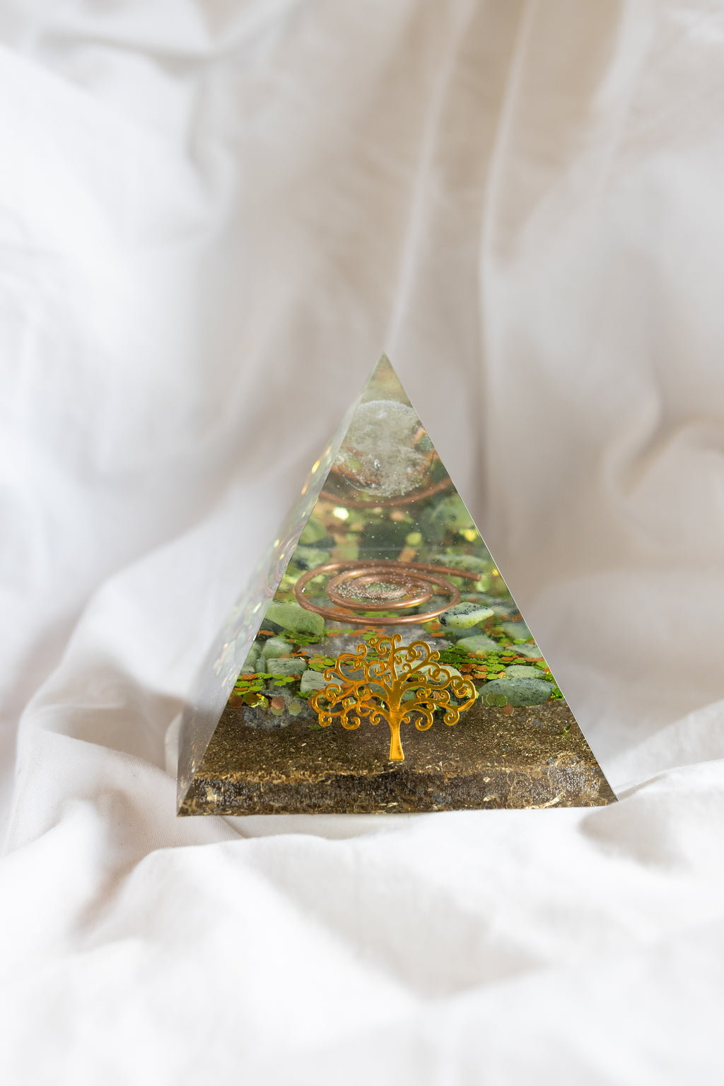 Orgonite Pyramid *GAIA GREEN* |  Energy Flow • EMF Protection