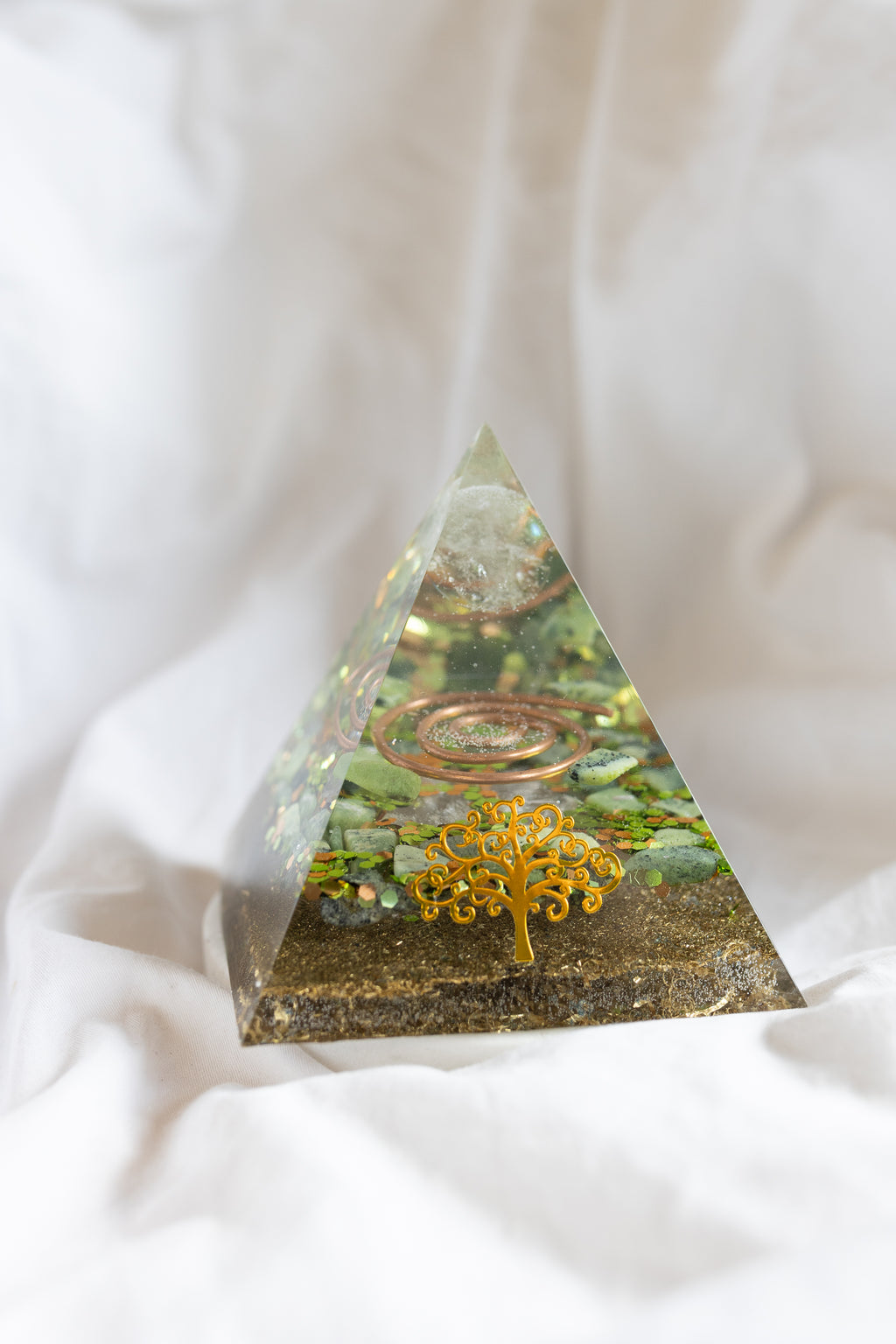 Orgonite Pyramid *GAIA GREEN* |  Energy Flow • EMF Protection