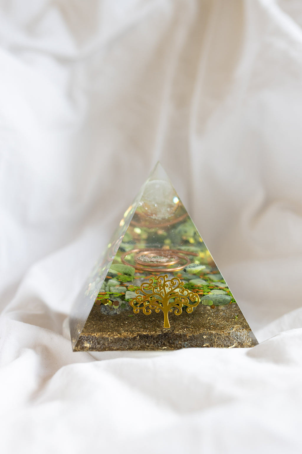 Orgonite Pyramid *GAIA GREEN* |  Energy Flow • EMF Protection