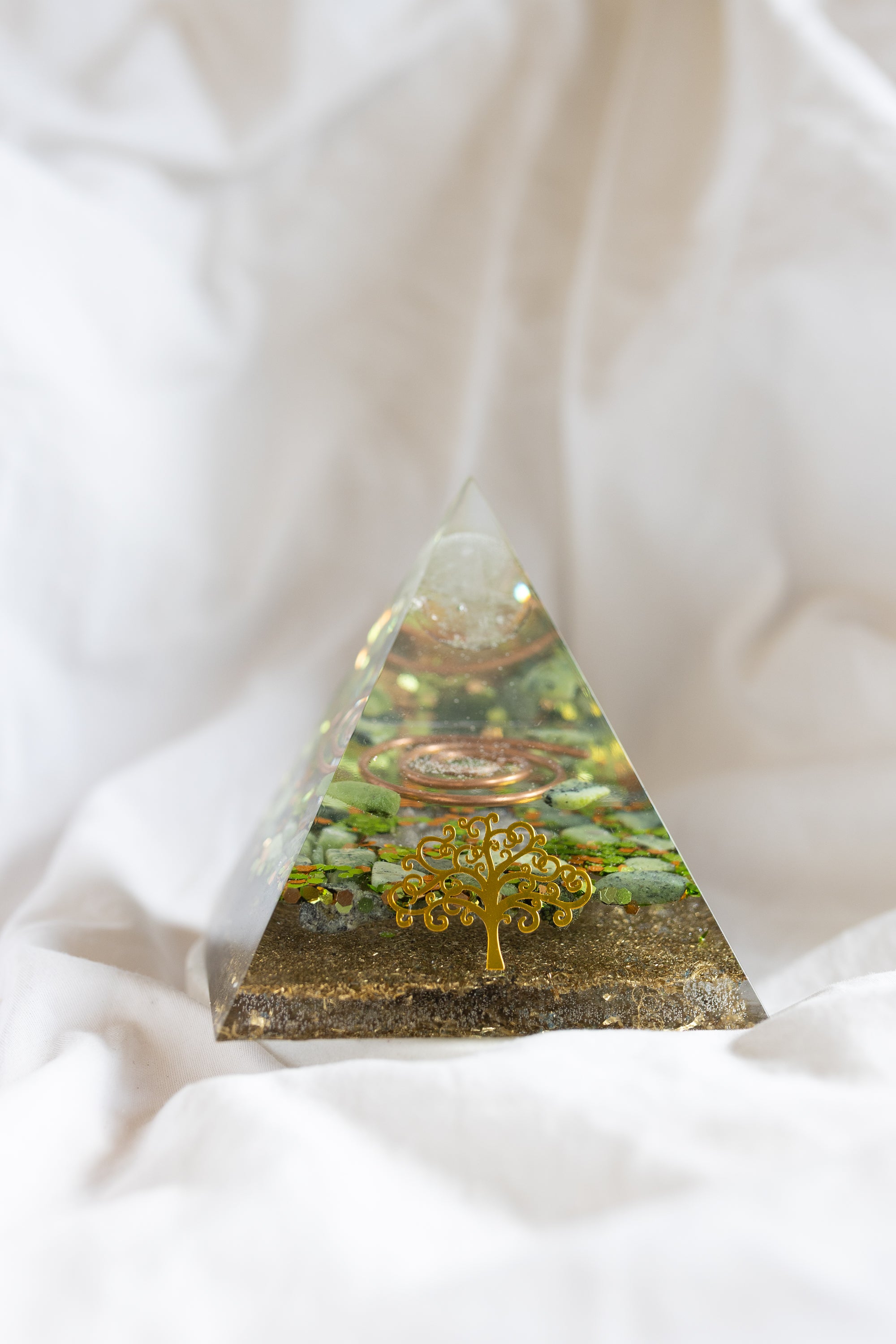 Orgonite Pyramid *GAIA GREEN* |  Energy Flow • EMF Protection