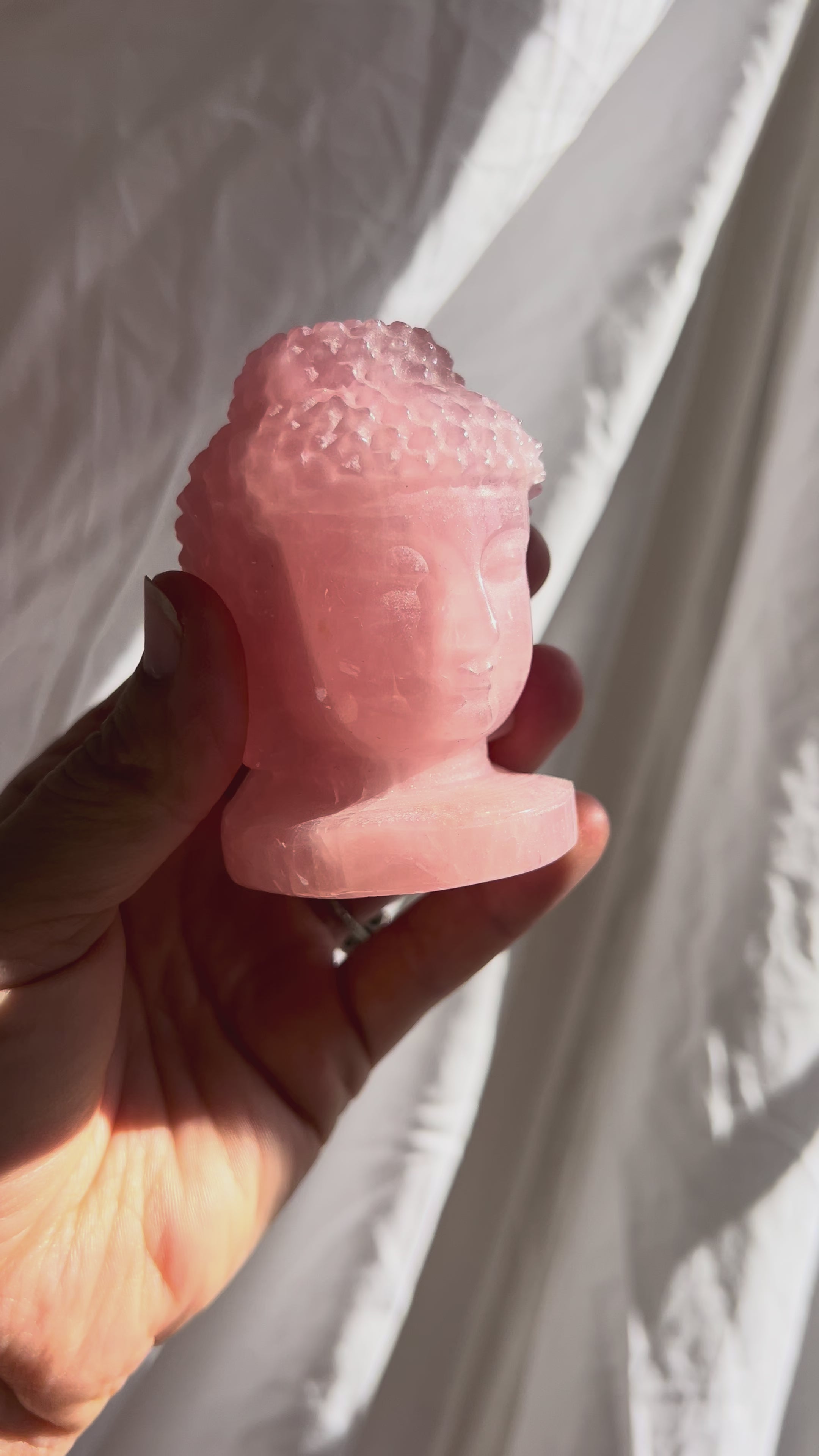 Rose Quartz Crystal Buddha Head | Self-love ✧ Nurture ✧ Gentleness