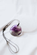 Rainbow Fluorite Crystal Pendant #B with adjustable cord | Clarity • Focus • Alignment