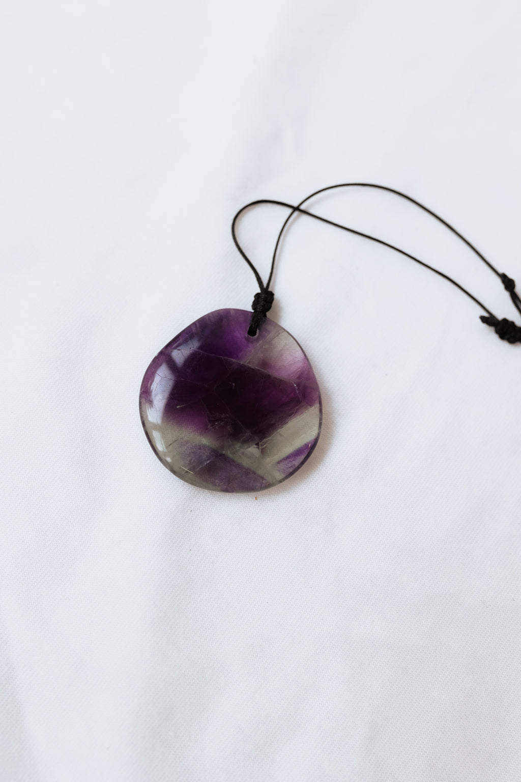 Rainbow Fluorite Crystal Pendant #B with adjustable cord | Clarity • Focus • Alignment