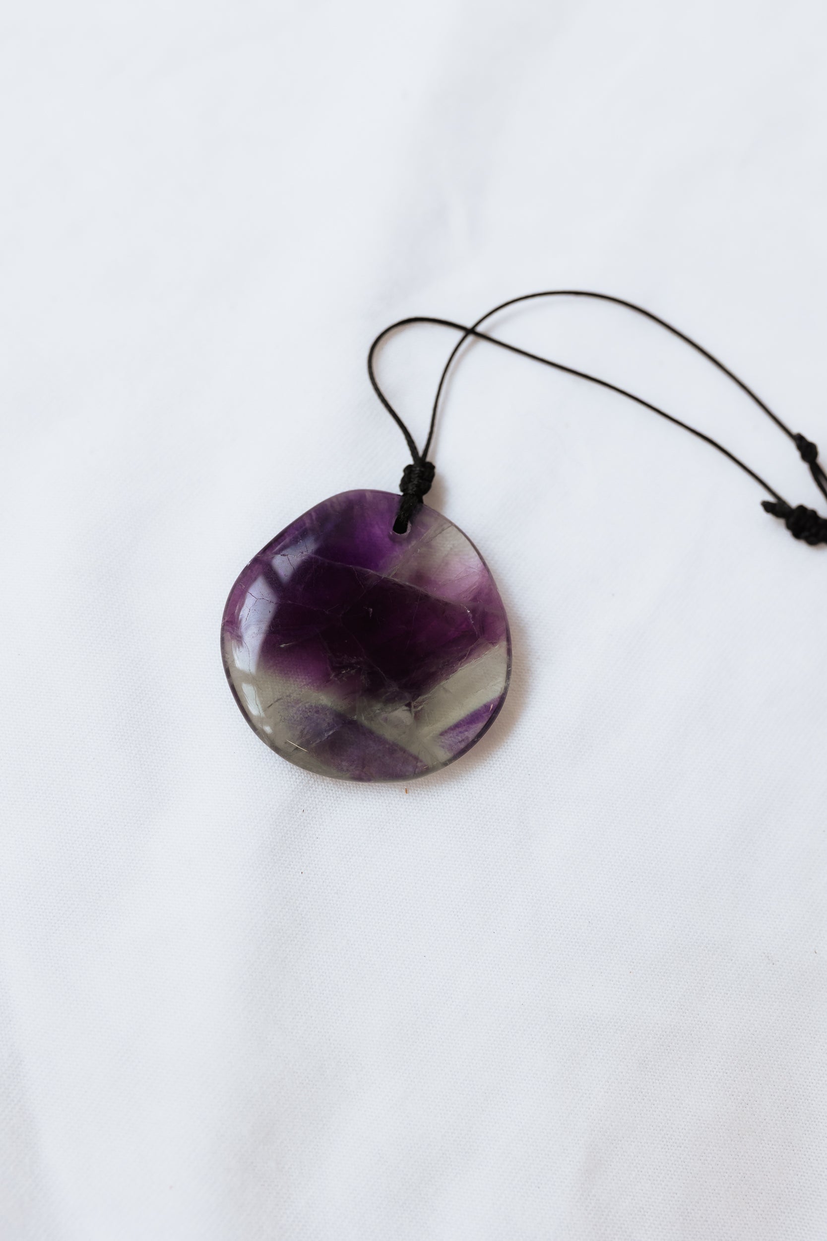 Rainbow Fluorite Crystal Pendant #B with adjustable cord | Clarity • Focus • Alignment