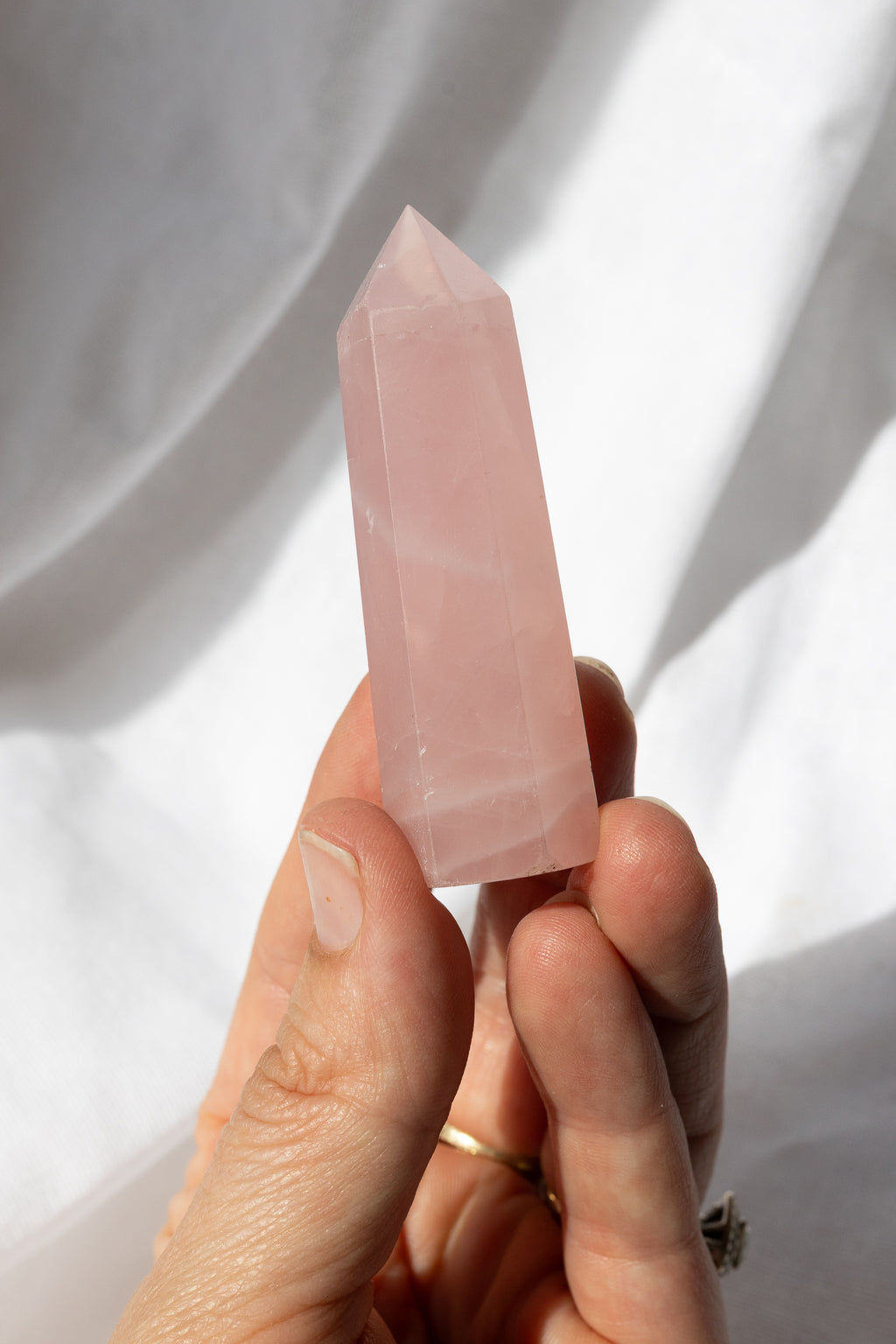 Rose Quartz Crystal Point #O2 | Love • Healing • Compassion