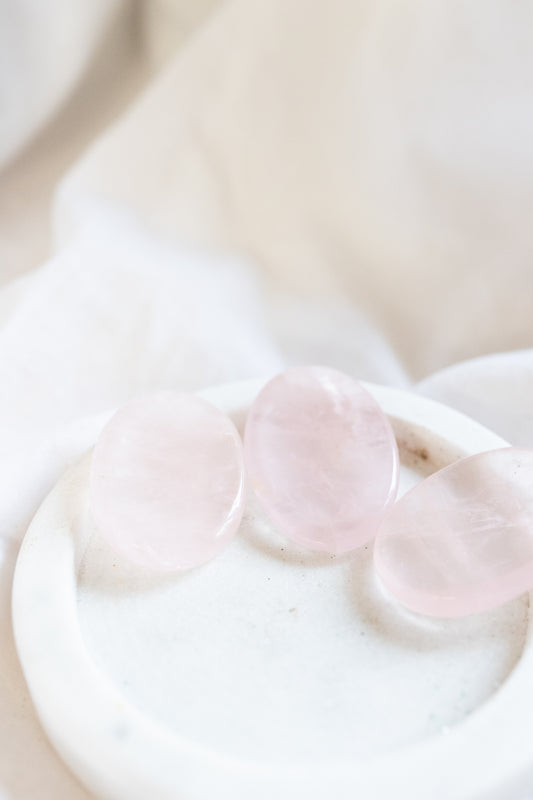 Rose Quartz Crystal Worry Stone | Unconditional Love • Heart Healing • Self-Love