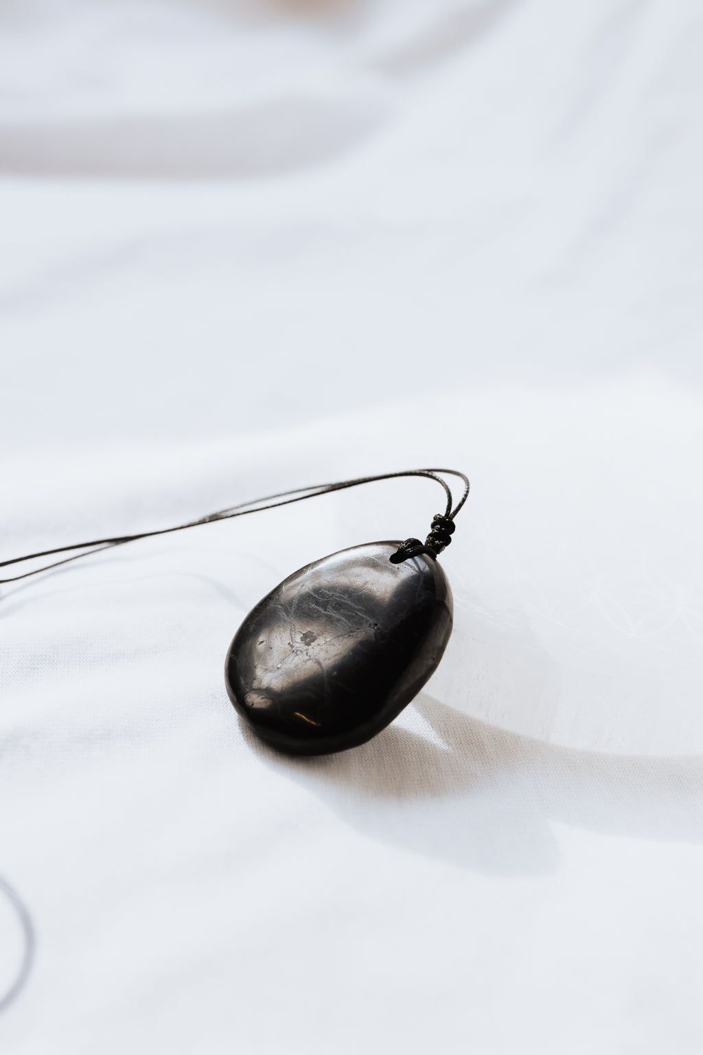 Shungite Crystal Pendant on adjustable cord | Grounding • Protection • Purification