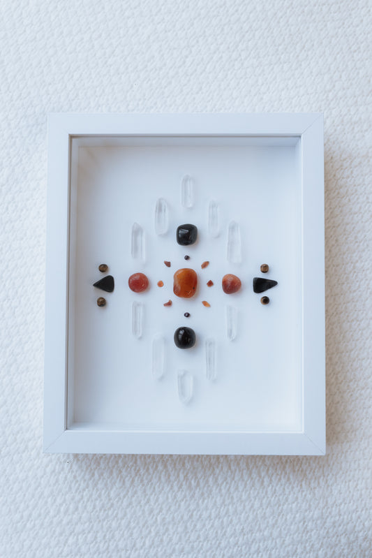 STEP INTO YOUR POWER - Intuitively Channeled Framed Crystal Grid