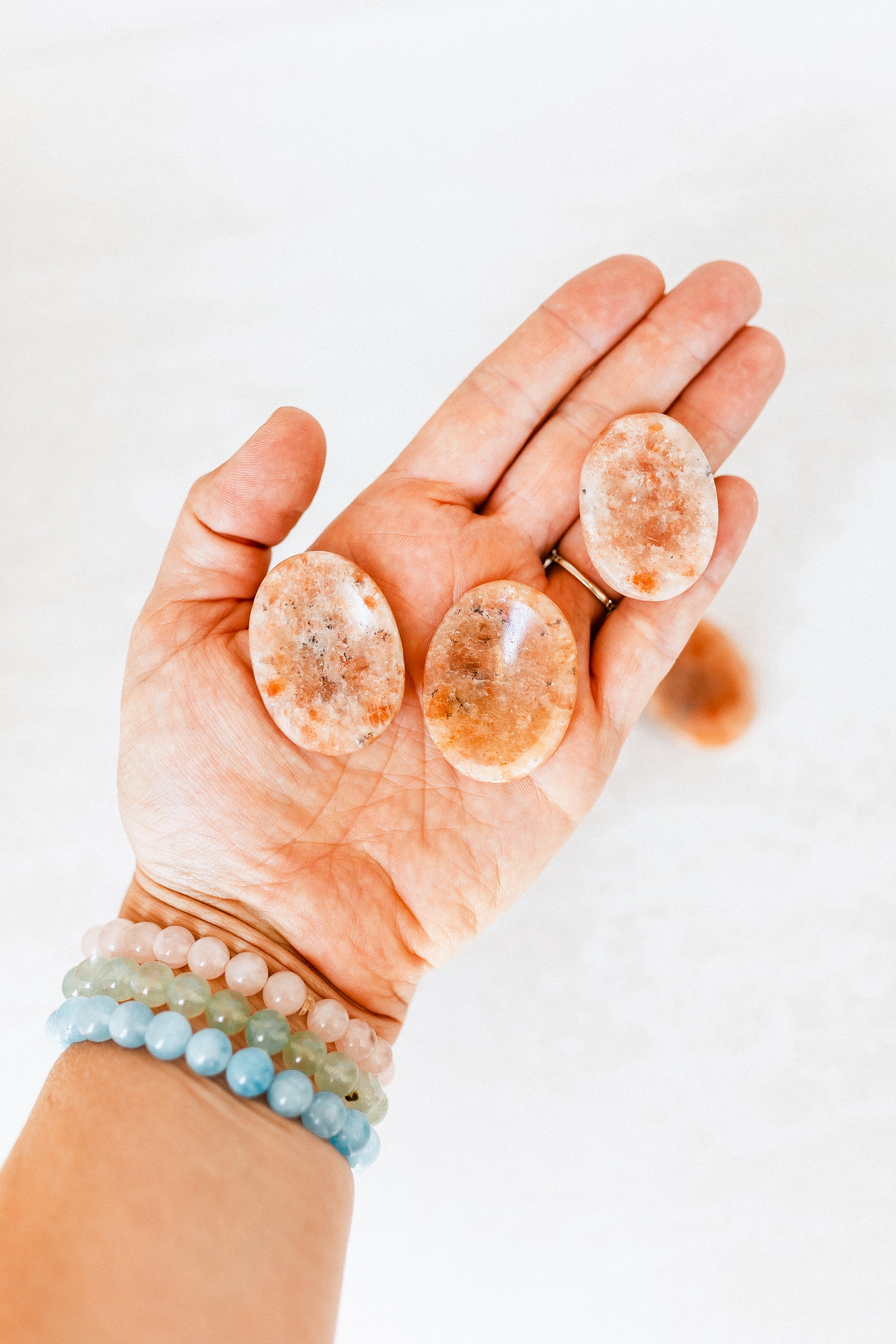 Sunstone Crystal Worry Stone | The Stone of Radiance & Empowered Action