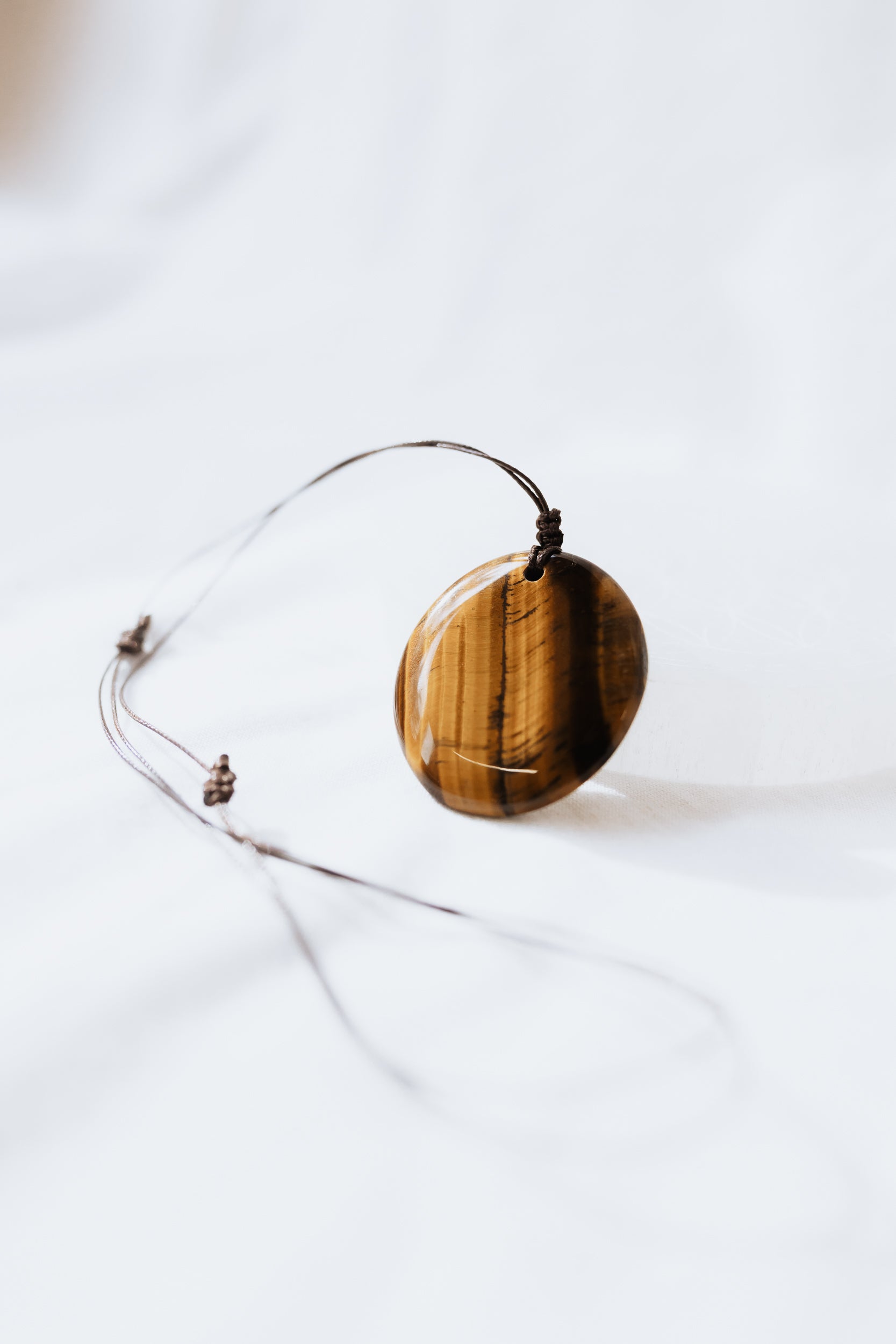 Tigers Eye Crystal Pendant on adjustable cord | Courage • Confidence • Strength