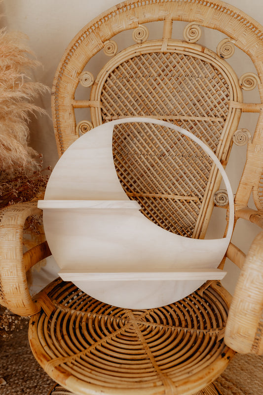 Crescent Moon Cutout Wooden Shelf - Ex Shop Display
