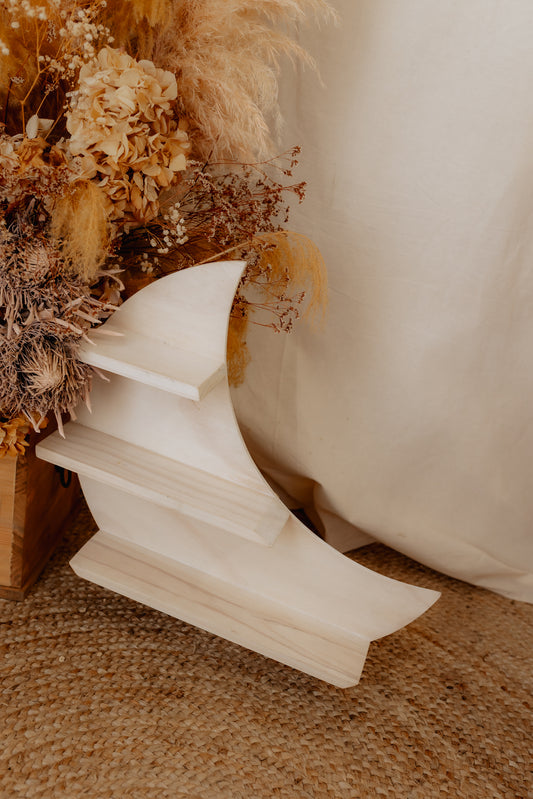 Crescent Moon Wooden Shelf - Ex Shop Display