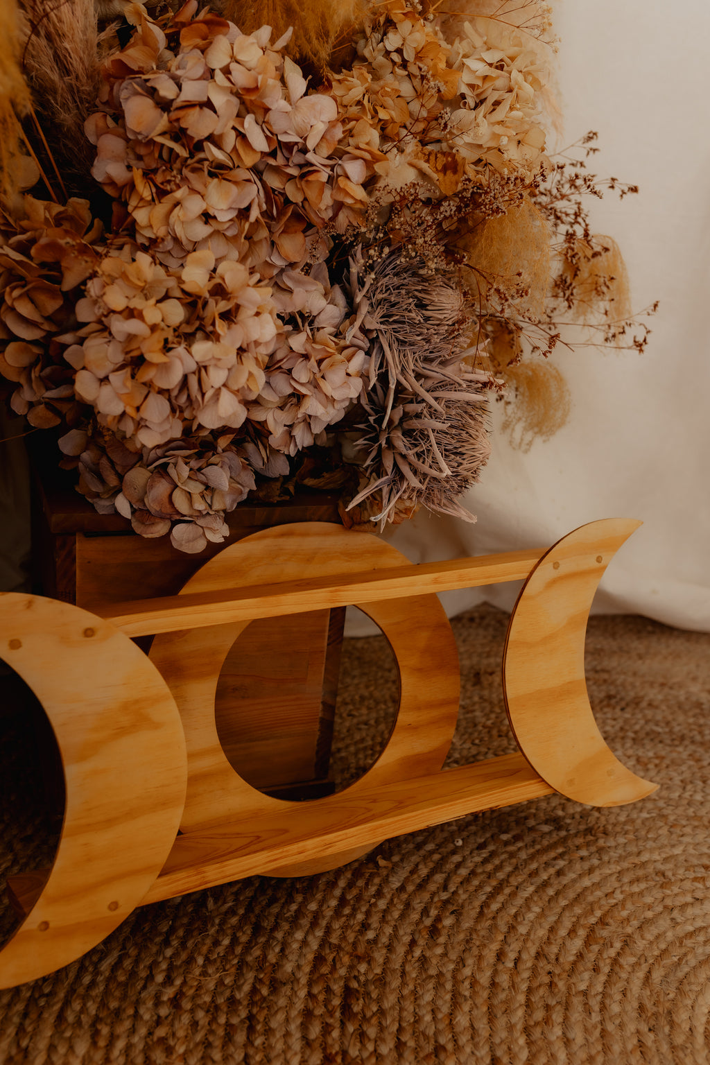 Triple Moon Wooden Shelf - Ex Shop Display